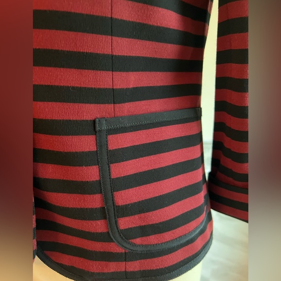 Banana Republic Burgundy and Black Stripes 3/4 Sleeves Jacket - Picture 4 of 8